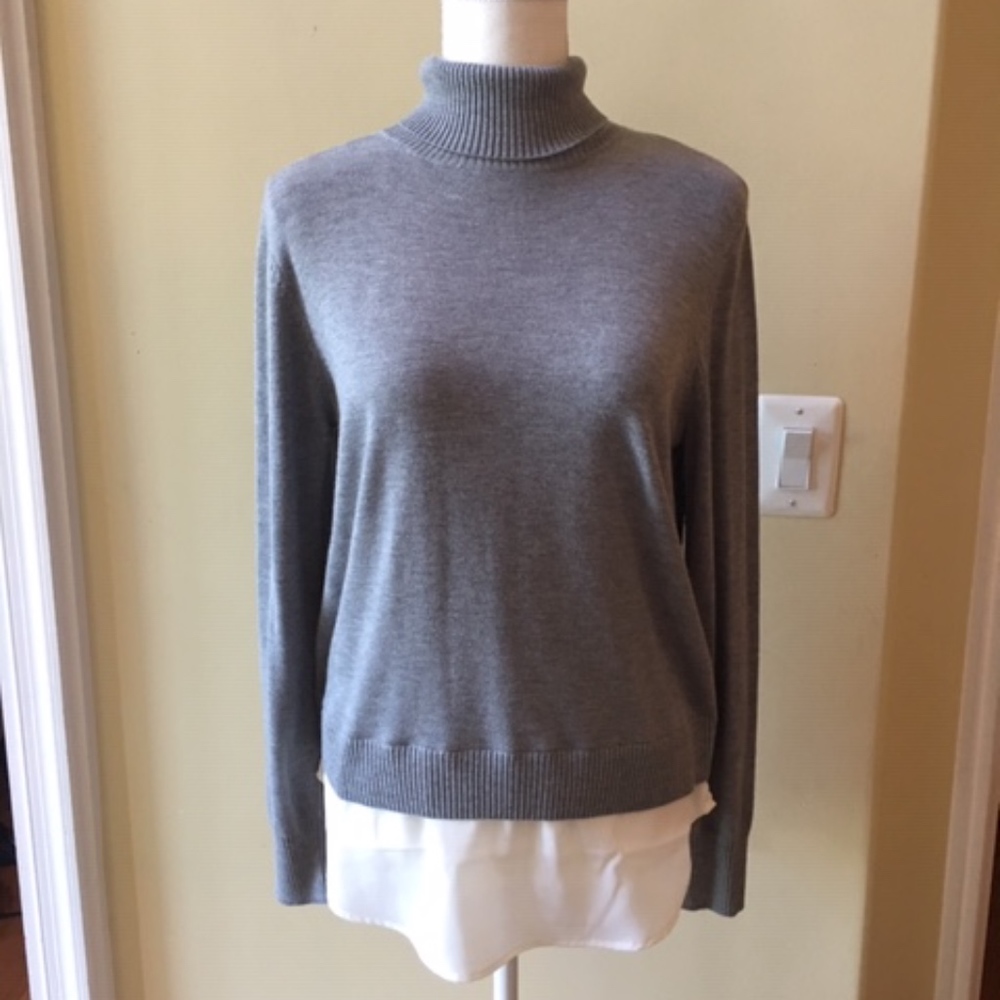 DKNYC Shirt Tail Hem Turtleneck Sweater